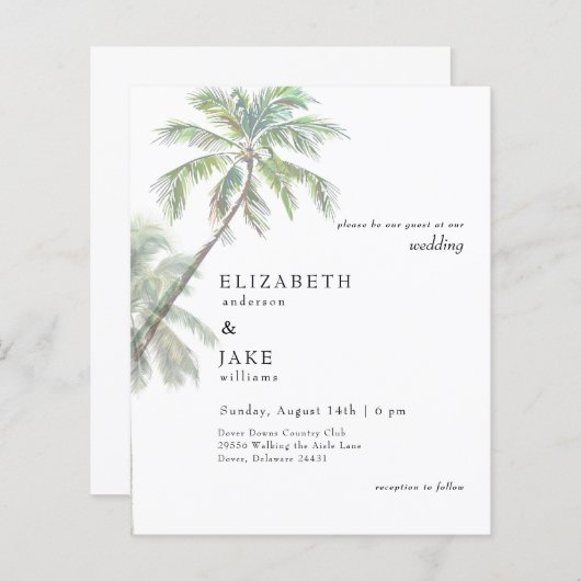 Tropisch gebladerte Budget Palm Tree II bruiloft (Voorkant / Achterkant)