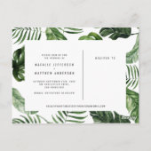 Tropisch gebladerte en handbelettering foto bruilo briefkaart (Achterkant)