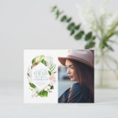 Tropisch gebladerte foto afstuderen briefkaart (Staand voorkant)