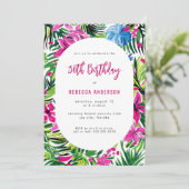 Tropisch gebladerte Hawaii Luau 30ste verjaardagsf Kaart (Staand voorkant)