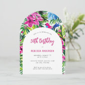 Tropisch gebladerte Hawaii Luau 30ste verjaardagsf Kaart (Staand voorkant)