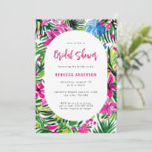 Tropisch gebladerte Hawaii Luau bruiloft Vrijgezel Kaart (Staand voorkant)