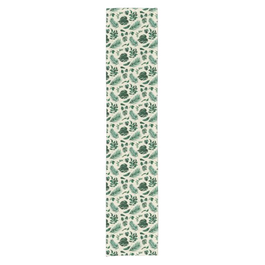 Tropisch gebladerte Modern groen & bladeren patroo Korte Tafelloper (Voorkant)