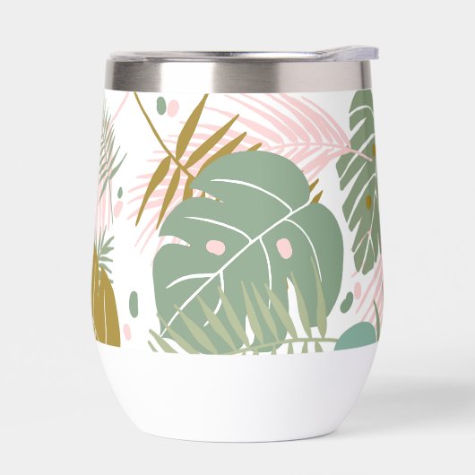 Tropisch gebladerte - Monstera en palmblad patroon (Links)