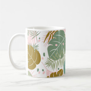 Tropisch gebladerte - Monstera en palmblad patroon Koffiemok