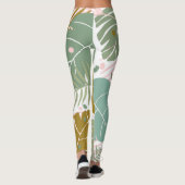 Tropisch gebladerte - Monstera en palmblad patroon Leggings (Achterkant)