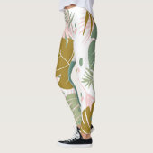 Tropisch gebladerte - Monstera en palmblad patroon Leggings (Links)
