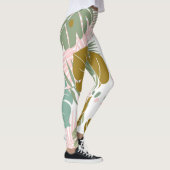 Tropisch gebladerte - Monstera en palmblad patroon Leggings (Rechts)