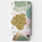 Tropisch gebladerte - Monstera en palmblad patroon Seltzer Blikjeskoeler (Voorkant)