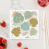 Tropisch gebladerte - Monstera en palmblad patroon Servet (Insitu)