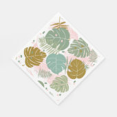 Tropisch gebladerte - Monstera en palmblad patroon Servet (Hoek)