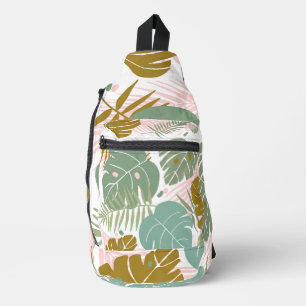 Tropisch gebladerte - Monstera en palmblad patroon Sling Bag