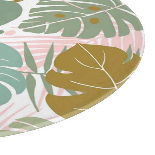 Tropisch gebladerte - Monstera en palmblad patroon Snijplank (Hoek)