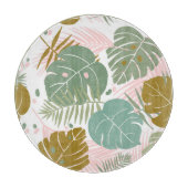 Tropisch gebladerte - Monstera en palmblad patroon Snijplank (Voorkant)