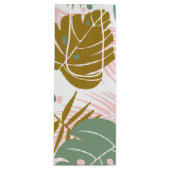 Tropisch gebladerte - Monstera en palmblad patroon Wijn Cadeautas (Voorkant)