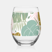Tropisch gebladerte - Monstera en palmblad patroon Wijnglas Zonder Voet (Links)