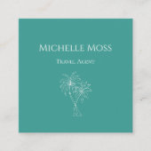 Tropisch gebladerte palmbomen Blauwgroen groen Vierkante Visitekaartje (Voorkant)