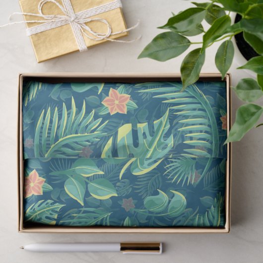 Tropisch gebladerte patroon weefsel papier (Geschenk)