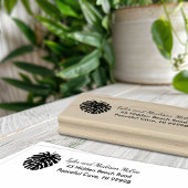 Tropisch gebladerte strandverlichting Kerstvakanti Rubberstempel