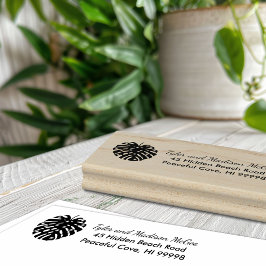 Tropisch gebladerte strandverlichting Kerstvakanti Rubberstempel