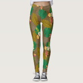 Tropisch gebladerte Summer Brown Leggings (Voorkant)