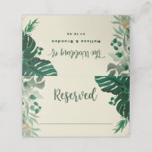 Tropisch gebladerte Trendy Gereserveerde Zitting B Plaatskaartje (Buitenkant ongevouwen)