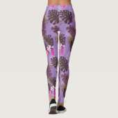 Tropisch gebladerte zomer Paarse Leggings (Achterkant)