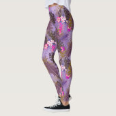 Tropisch gebladerte zomer Paarse Leggings (Links)