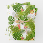 Tropisch gebladerte zomer wit inpakpapier vel (In situ)