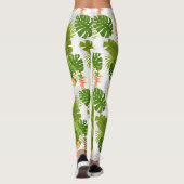 Tropisch gebladerte zomer wit leggings (Achterkant)