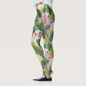 Tropisch gebladerte zomergrijs leggings (Links)