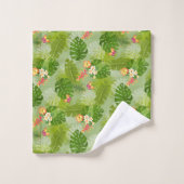 Tropisch gebladerte zomergroen bad handdoek (Wasdoekje)