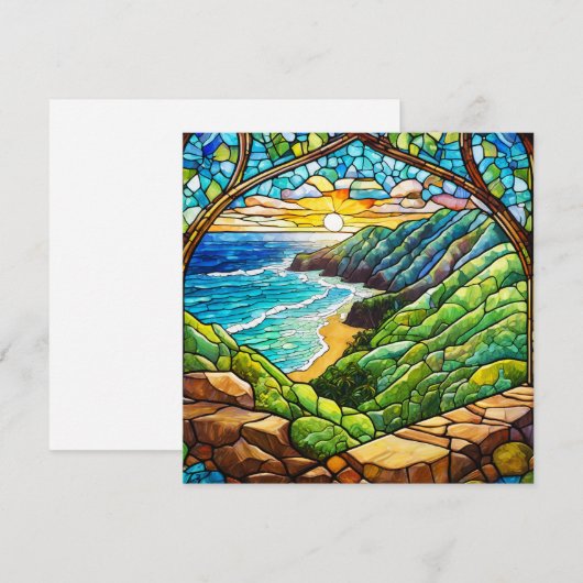 Tropisch gebrandschilderd uitzicht (Voorkant / Achterkant)