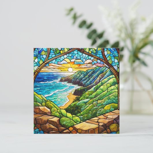 Tropisch gebrandschilderd uitzicht (Staand voorkant)