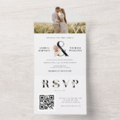 Tropisch gedroogd ampersand QR Code Weddenschap fo All In One Uitnodiging (Binnen)