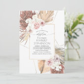 Tropisch gedroogd handpalmbladeren Vloeiend baptis Kaart (Staand voorkant)