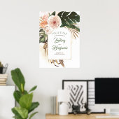 Tropisch gedroogd lederen handpalm bruiloft poster (Thuiskantoor)