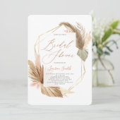 Tropisch gedroogd loof vrijgezellenfeest kaart (Staand voorkant)