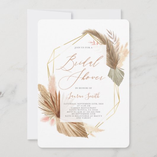 Tropisch gedroogd loof vrijgezellenfeest kaart (Voorkant)