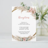 Tropisch gedroogd pampasgras stoffig Roos Eucalypt Informatiekaartje (Staand voorkant)