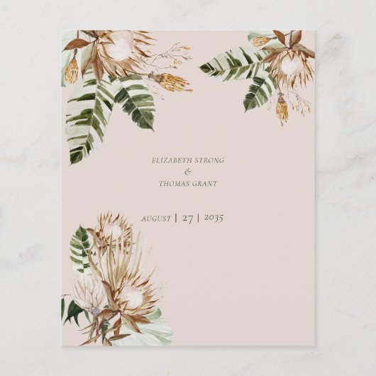 Tropisch gedroogde bloemen bananenbladeren (Achterkant)