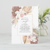 Tropisch gedroogde palmbladeren gebladerte verjaar kaart (Staand voorkant)