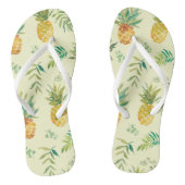 Tropisch geel ananasstrand teenslippers (Voetbed)