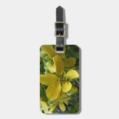 Tropisch geel geelhout met gouden douche bagagelabel (Voorkant verticaal)