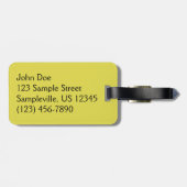 Tropisch geel geelhout met gouden douche bagagelabel (Achterkant horizontaal)