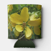 Tropisch geel geelhout met gouden douche blikjeskoeler (Achterkant)