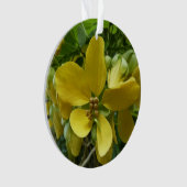 Tropisch geel geelhout met gouden douche ornament (voorkant)