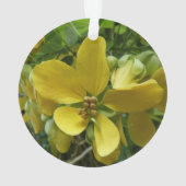 Tropisch geel geelhout met gouden douche ornament (achterkant)