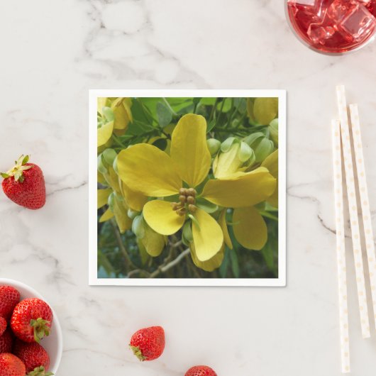 Tropisch geel geelhout met gouden douche servet (Insitu)