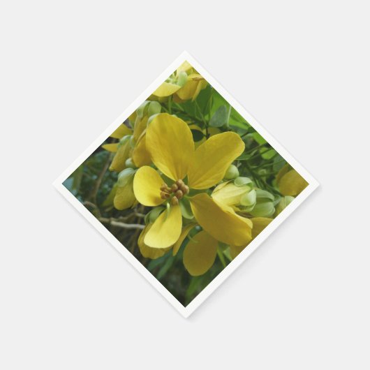 Tropisch geel geelhout met gouden douche servet (Hoek)